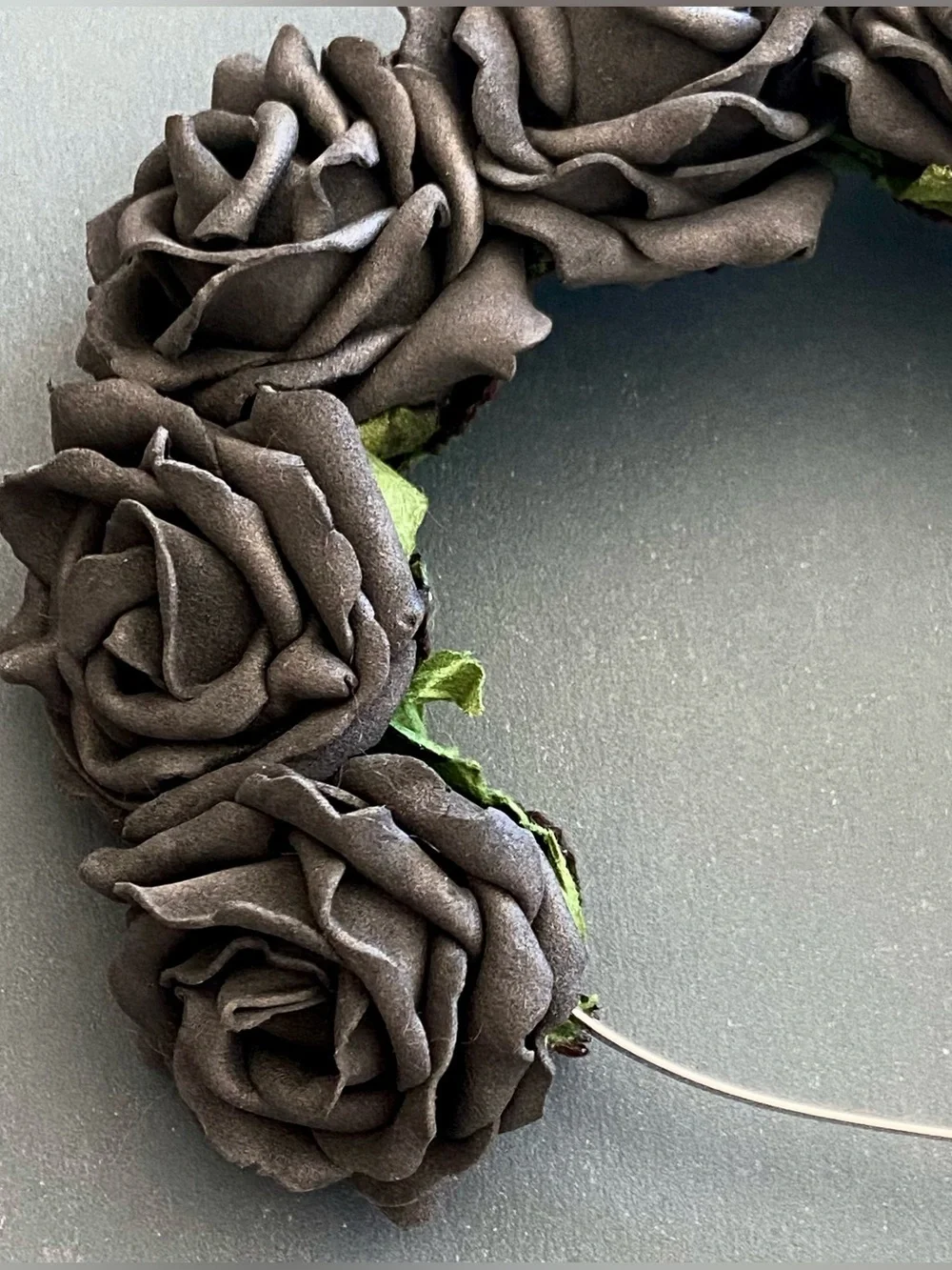 VINTAGE Aphrodite Black Flower Crown Headwrap